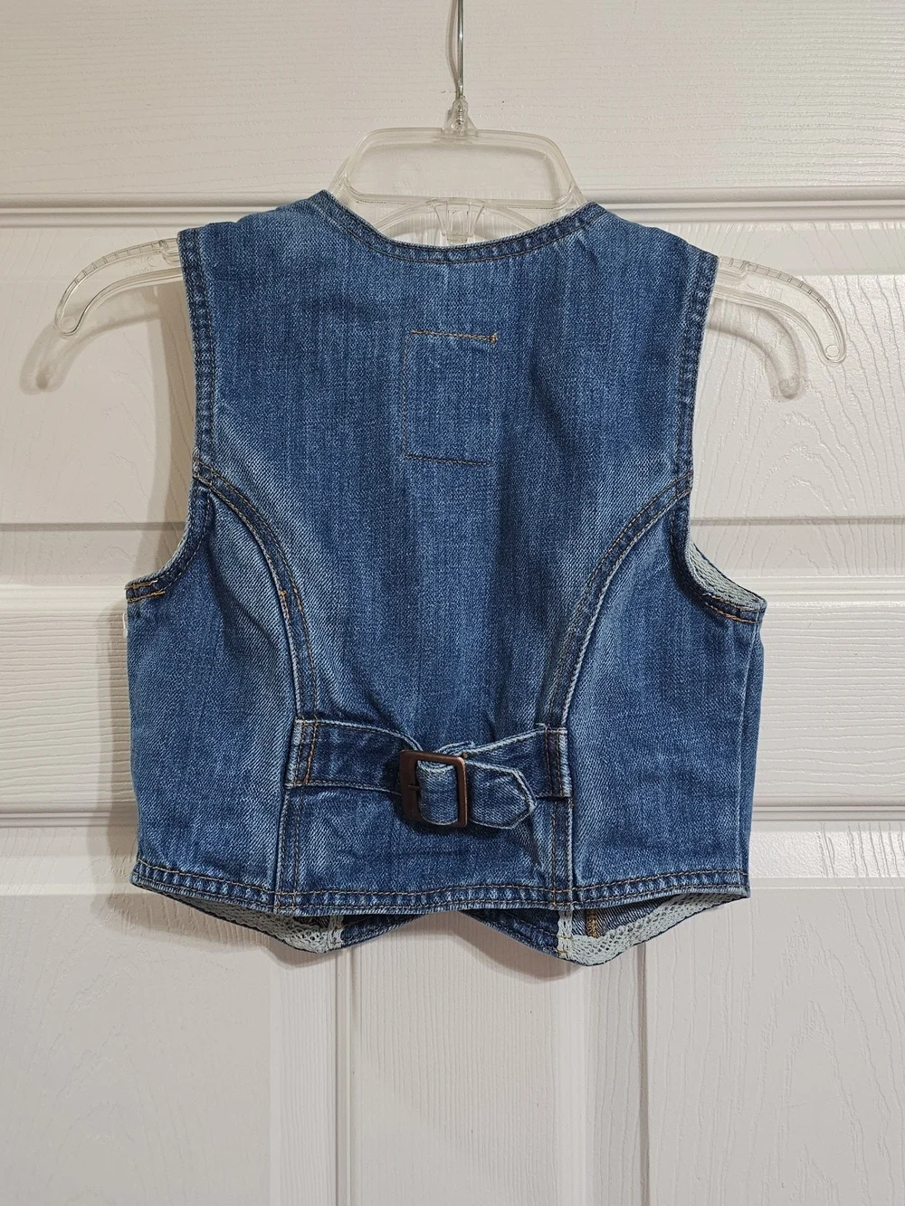 Old Navy Girls Blue Denim Button Vest
